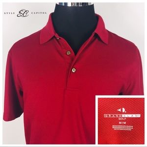 Grand Slam Men's Red Solid Buttoned Polo Shirt M